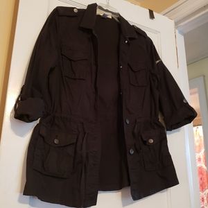 SZ 12 BLACK UTILITY JACKET w/EPAULETS FASHION BUG